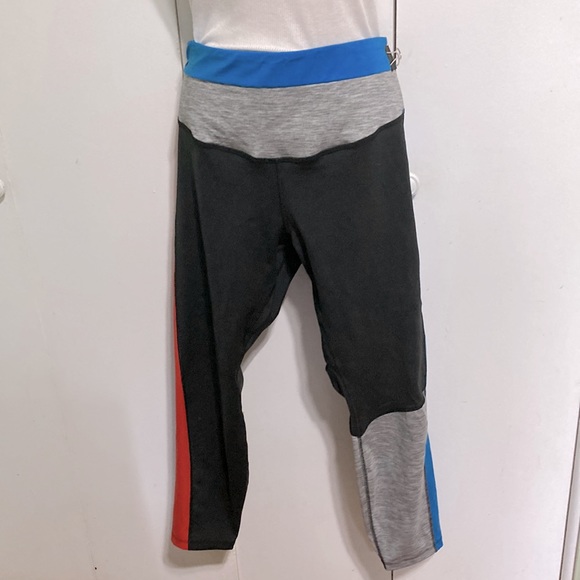 NIKE Dri-fit Color block Leggings Running pants Blue Black Gray Red Womens 2X - Picture 4 of 9